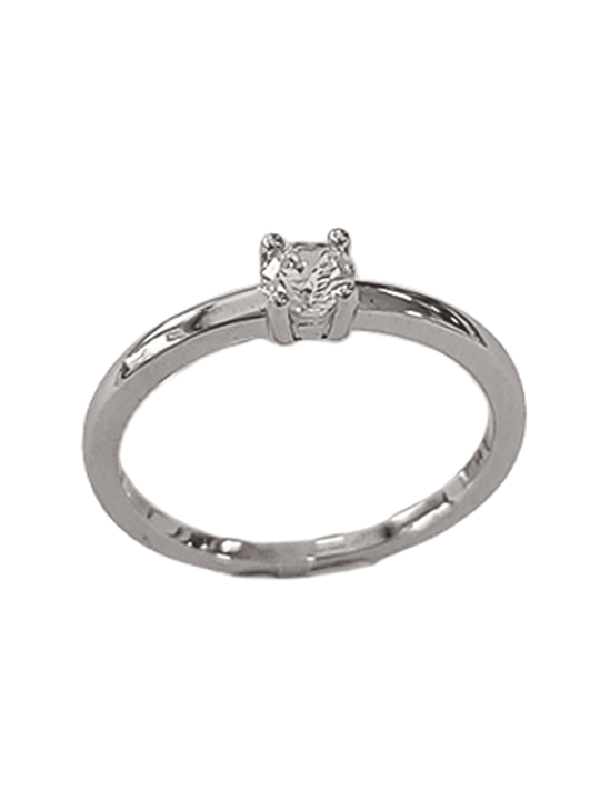 Solitaire Droit Or Blanc 750 et Diamant | UBBijoux