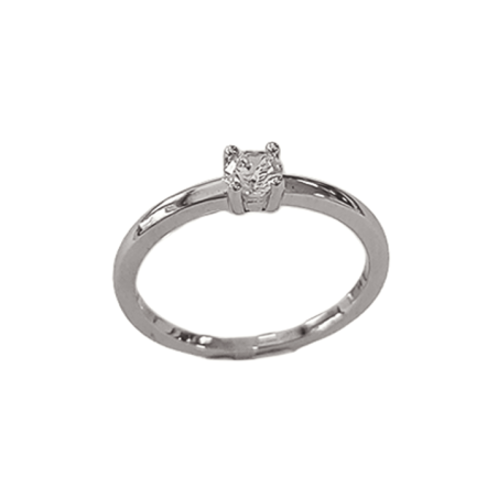 Solitaire Droit Or Blanc 750 et Diamant | UBBijoux