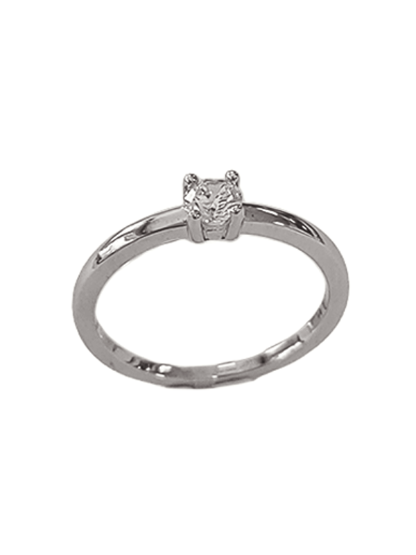 Solitaire Droit Or Blanc 750 et Diamant | UBBijoux