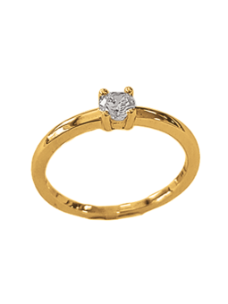 Solitaire Droit Or Jaune 750 et Diamant | UBBijoux