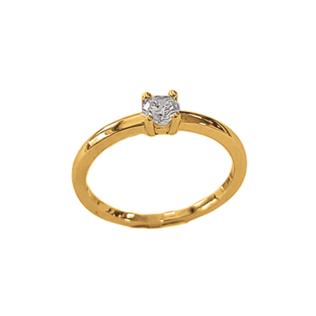 Solitaire Droit Or Jaune 750 et Diamant | UBBijoux