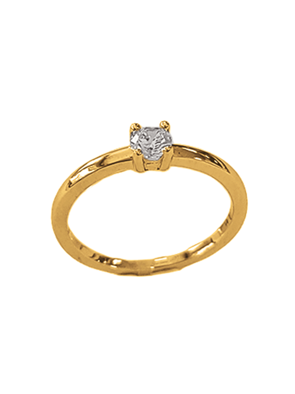 Solitaire Droit Or Jaune 750 et Diamant | UBBijoux