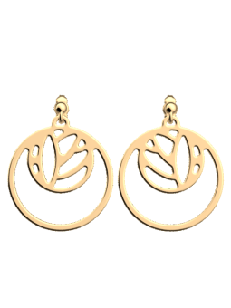 Boucles d'Oreilles Doré Lotus Les Georgettes | UB Bijoux