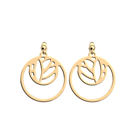 Boucles d'Oreilles Doré Lotus Les Georgettes | UB Bijoux