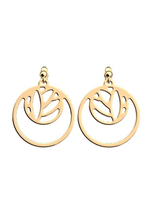 Boucles d'Oreilles Doré Lotus Les Georgettes | UB Bijoux