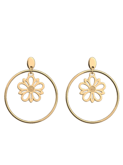Boucles d'Oreilles Doré Dahlia Les Georgettes | UB Bijoux