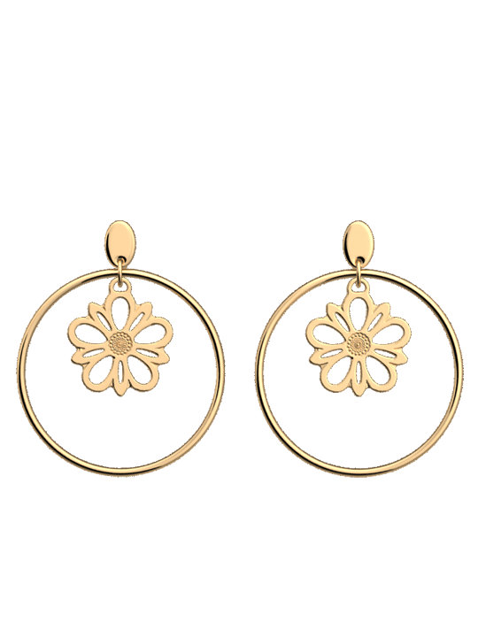 Boucles d'Oreilles Doré Dahlia Les Georgettes | UB Bijoux