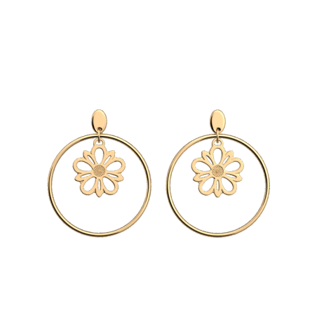 Boucles d'Oreilles Doré Dahlia Les Georgettes | UB Bijoux