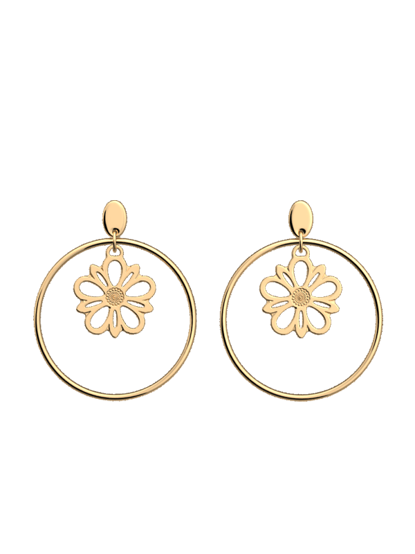 Boucles d'Oreilles Doré Dahlia Les Georgettes | UB Bijoux