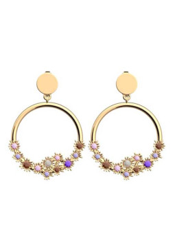Boucles d'Oreilles Doré Oxydes de Zirconium Les Georgettes | UB Bijoux