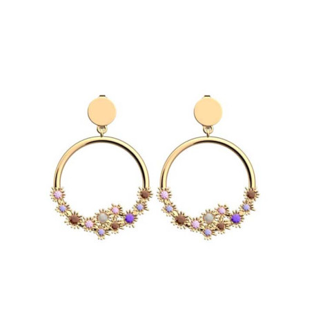 Boucles d'Oreilles Doré Oxydes de Zirconium Les Georgettes | UB Bijoux