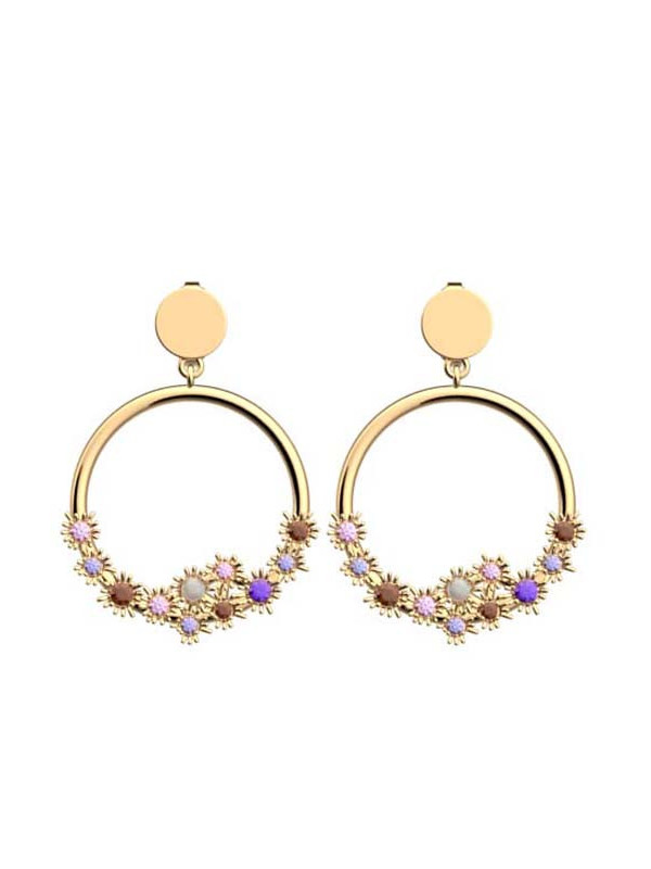 Boucles d'Oreilles Doré Oxydes de Zirconium Les Georgettes | UB Bijoux