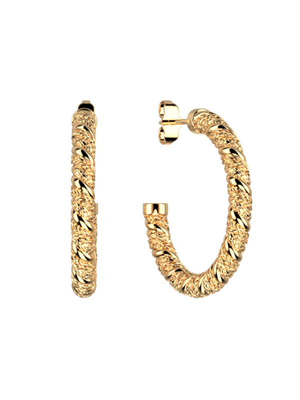 Boucles d'Oreilles Doré Icone Torsade Les Georgettes | UB Bijoux