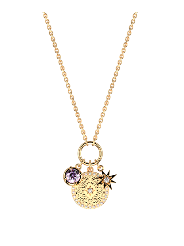 Collier Doré Pierre Lavande Les Georgettes | UB Bijoux