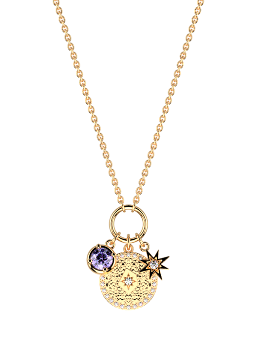 Collier Doré Améthyste Les Georgettes | UB Bijoux
