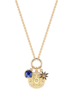 Collier Doré Pierre Bleu Aquamarin Les Georgettes | UB Bijoux
