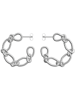 Boucles d'Oreilles Couleur Argent Cordage Les Georgettes