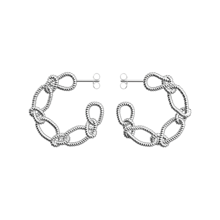 Boucles d'Oreilles Couleur Argent Cordage Les Georgettes