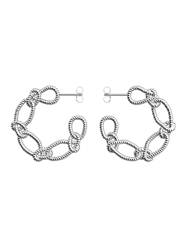 Boucles d'Oreilles Couleur Argent Cordage Les Georgettes