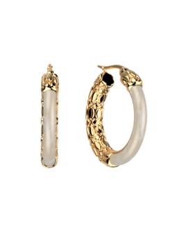 Boucles d'Oreilles Doré Résine Crème Duo Les Georgettes | UB Bijoux