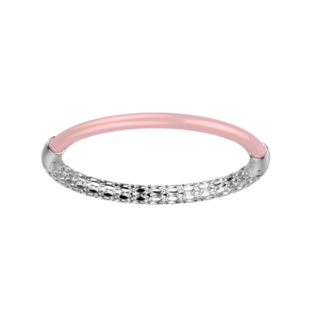 Bracelet Jonc Couleur Argent Résine Rose Duo Les Georgettes | UB Bijoux