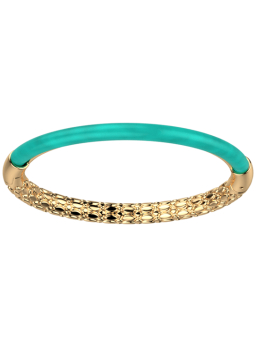 Bracelet Jonc Doré Résine Turquoise Duo Les Georgettes | UB Bijoux