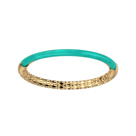 Bracelet Jonc Doré Résine Turquoise Duo Les Georgettes | UB Bijoux