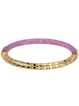 Bracelet Jonc Doré Résine Mauve Duo Les Georgettes | UB Bijoux
