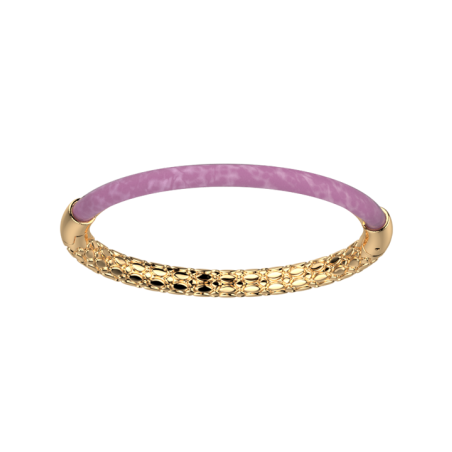 Bracelet Jonc Doré Résine Mauve Duo Les Georgettes | UB Bijoux