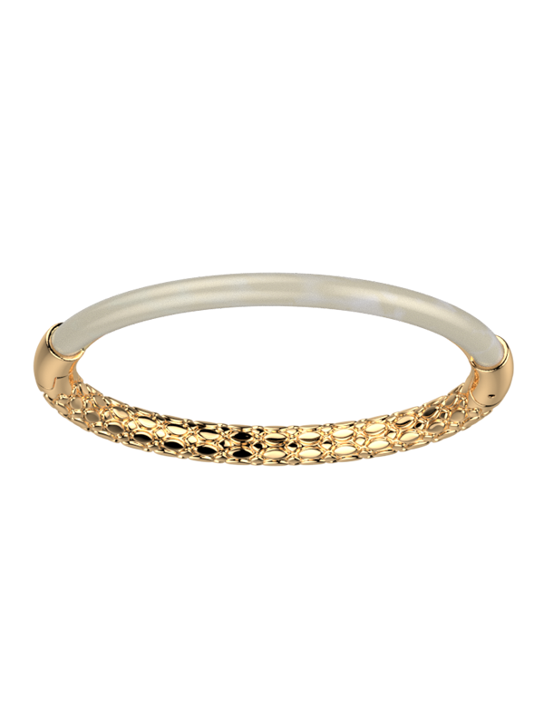 Bracelet Jonc Doré Résine Crème Duo Les Georgettes | UB Bijoux