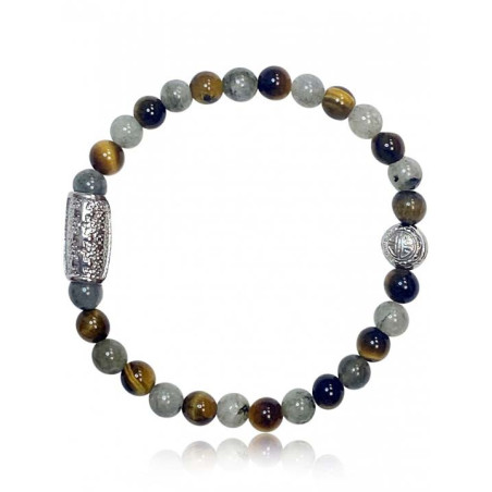 Bracelet Perle Labradorite Oeil de Tigre Lauren Steven | UB Bijoux