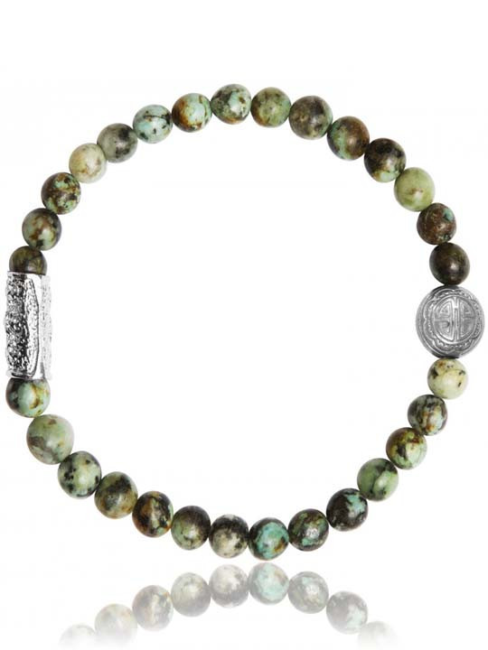 Bracelet Perle Turquoise Africaine et Talisman Lauren Steven | UB Bijoux