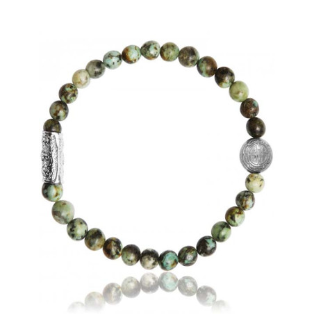 Bracelet Perle Turquoise Africaine et Talisman Lauren Steven | UB Bijoux