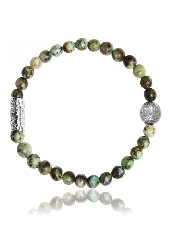 Bracelet Perle Turquoise Africaine et Talisman Lauren Steven | UB Bijoux