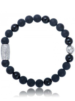 Bracelet Perle Onyx Noir Agate Noire Lauren Steven | UB Bijoux