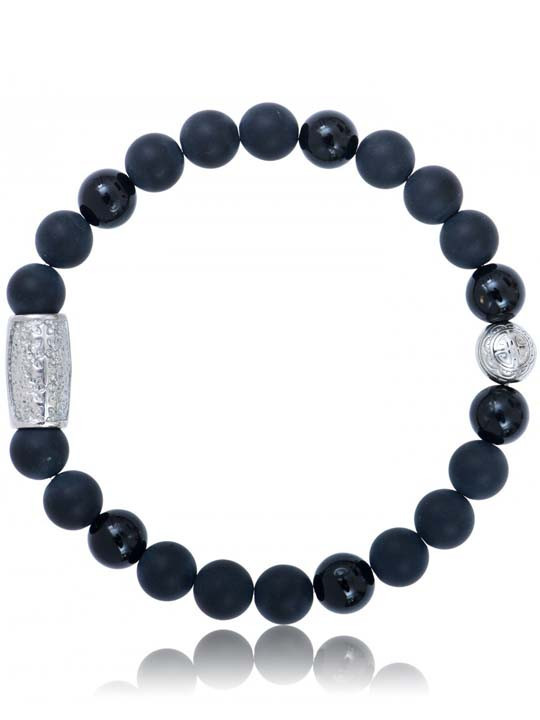 Bracelet Perle Onyx Noir Agate Noire Lauren Steven | UB Bijoux
