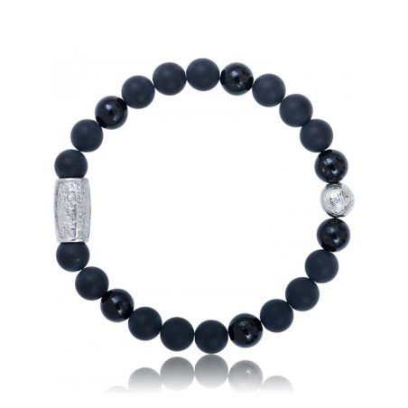 Bracelet Perle Onyx Noir Agate Noire Lauren Steven | UB Bijoux