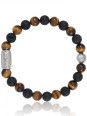 Bracelet Perle Oeil de Tigre Pierre de Lave Lauren Steven | UB Bijoux