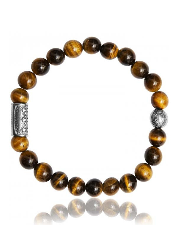 Bracelet Perle Oeil de Tigre Lauren Steven | UB Bijoux