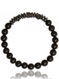 Bracelet Perle Agate Noire Zircon Lauren Steven | UB Bijoux