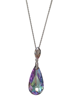 Collier Argent et Cristal Goutte Spark | UB Bijoux
