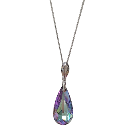 Collier Argent et Cristal Goutte Spark | UB Bijoux