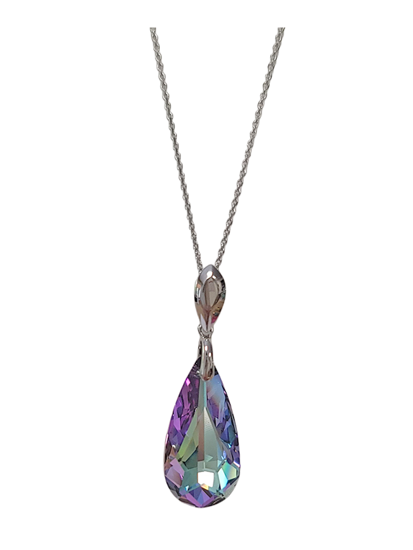 Collier Argent et Cristal Goutte Spark | UB Bijoux