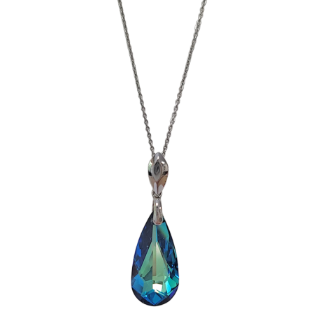 Collier Argent et Cristal Goutte Spark | UB Bijoux