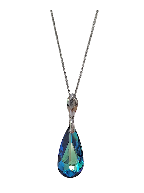 Collier Argent et Cristal Goutte Spark | UB Bijoux