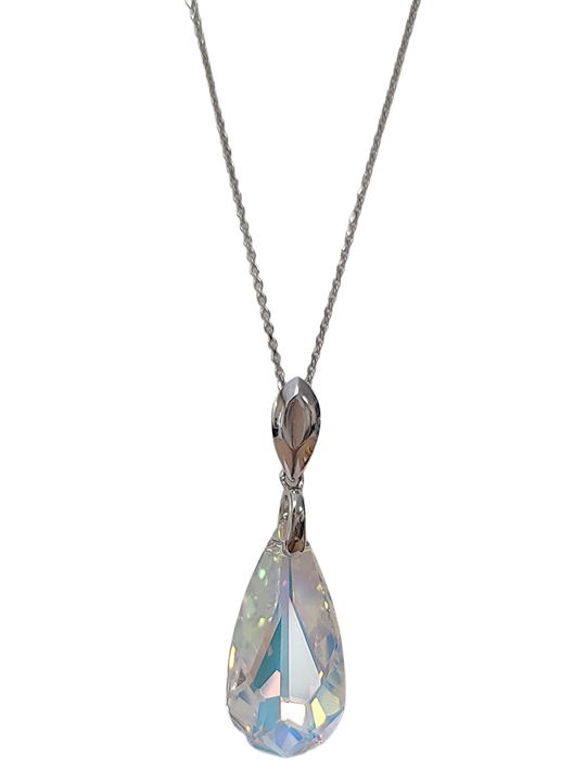 Collier Argent et Cristal Goutte Spark | UB Bijoux