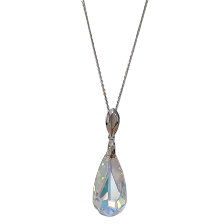 Collier Argent et Cristal Goutte Spark | UB Bijoux