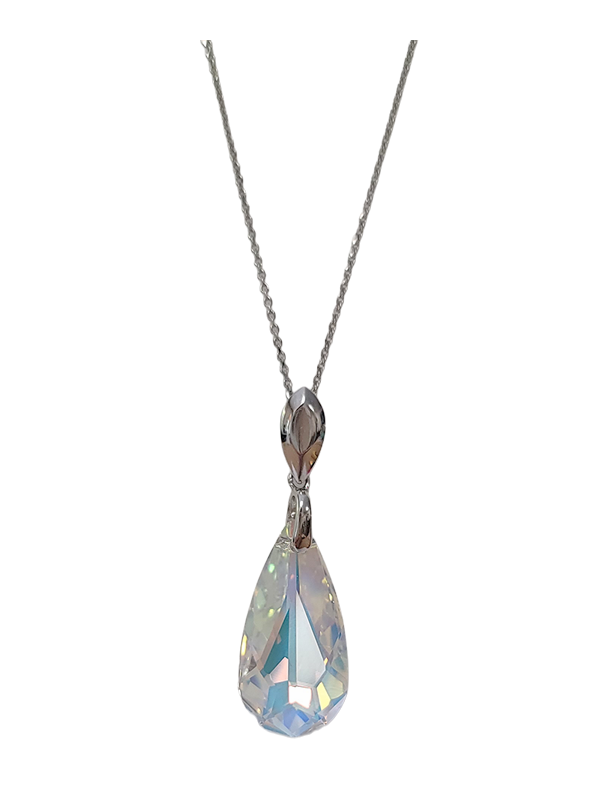 Collier Argent et Cristal Goutte Spark | UB Bijoux