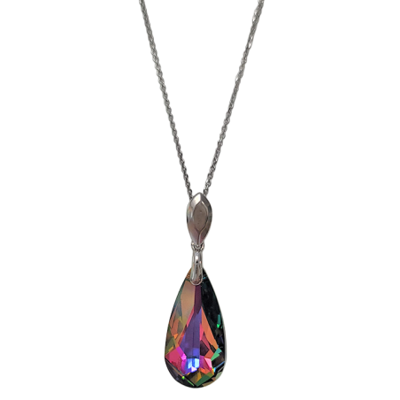 Collier Argent et Cristal Goutte Spark | UB Bijoux