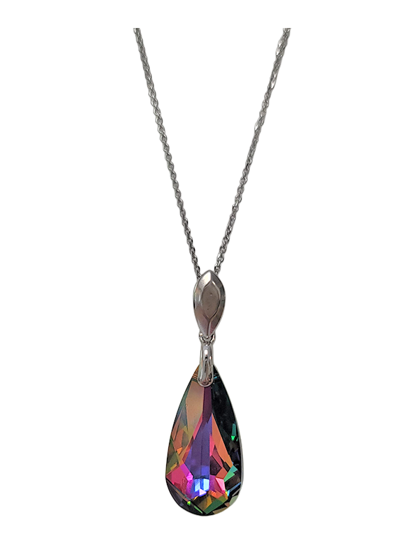 Collier Argent et Cristal Goutte Spark | UB Bijoux